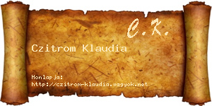 Czitrom Klaudia névjegykártya